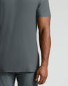 Carbon Tall Active Crew Neck 2.0 showcasing fit and stitching details.