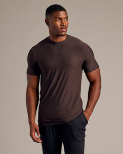 True ClassicDark Heather Cocoa Tall Active Crew Neck