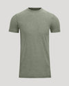 Heather Juniper Tall Active Crew Neck 2.0 in muted olive-green.