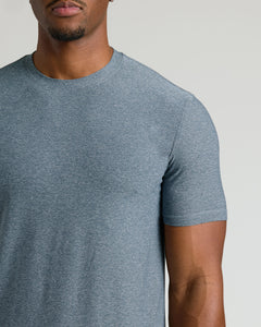 True ClassicMan wearing Neutral Short Sleeve Tall Active Crew, heather-gray, fitted.