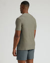 Heather Military Green Tall Active Crew Neck 2.0 on model's back view.