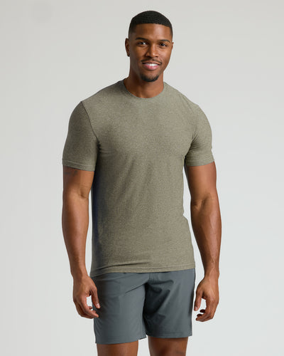 Tall Active Crew Neck - Heather Military Green