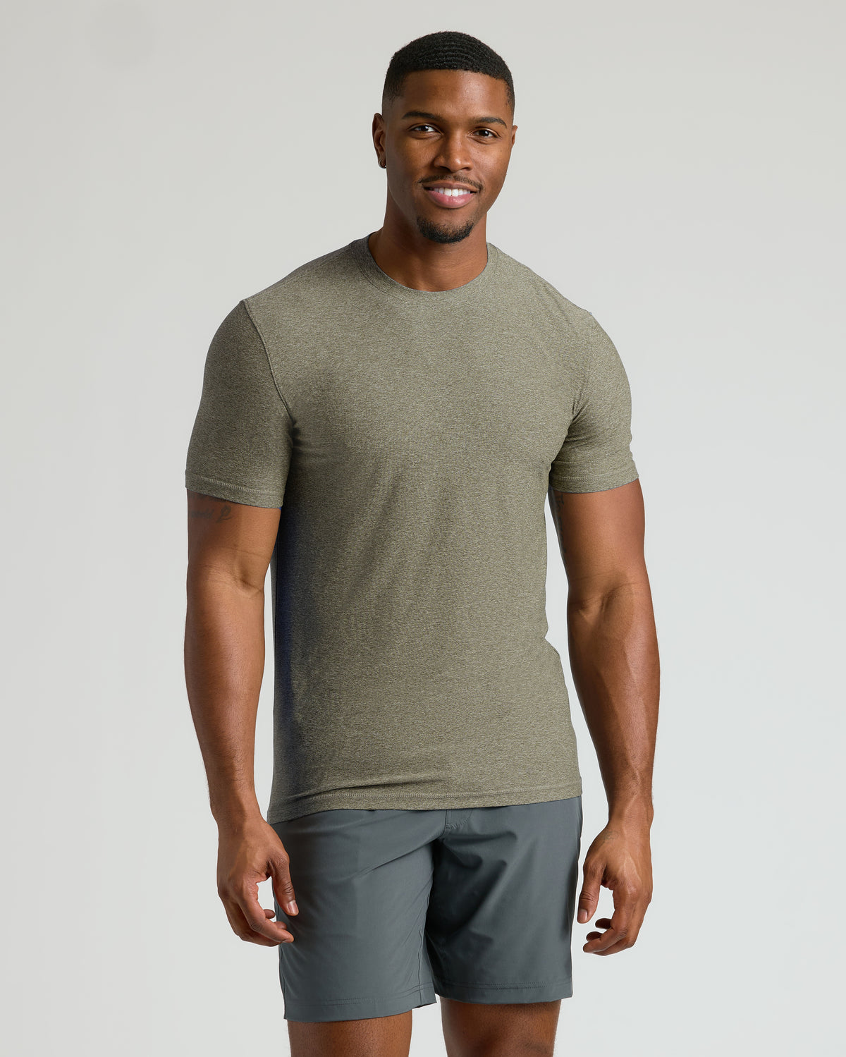 True Classic Men's Tall Active Crew Neck 2.0 worn by a man.
