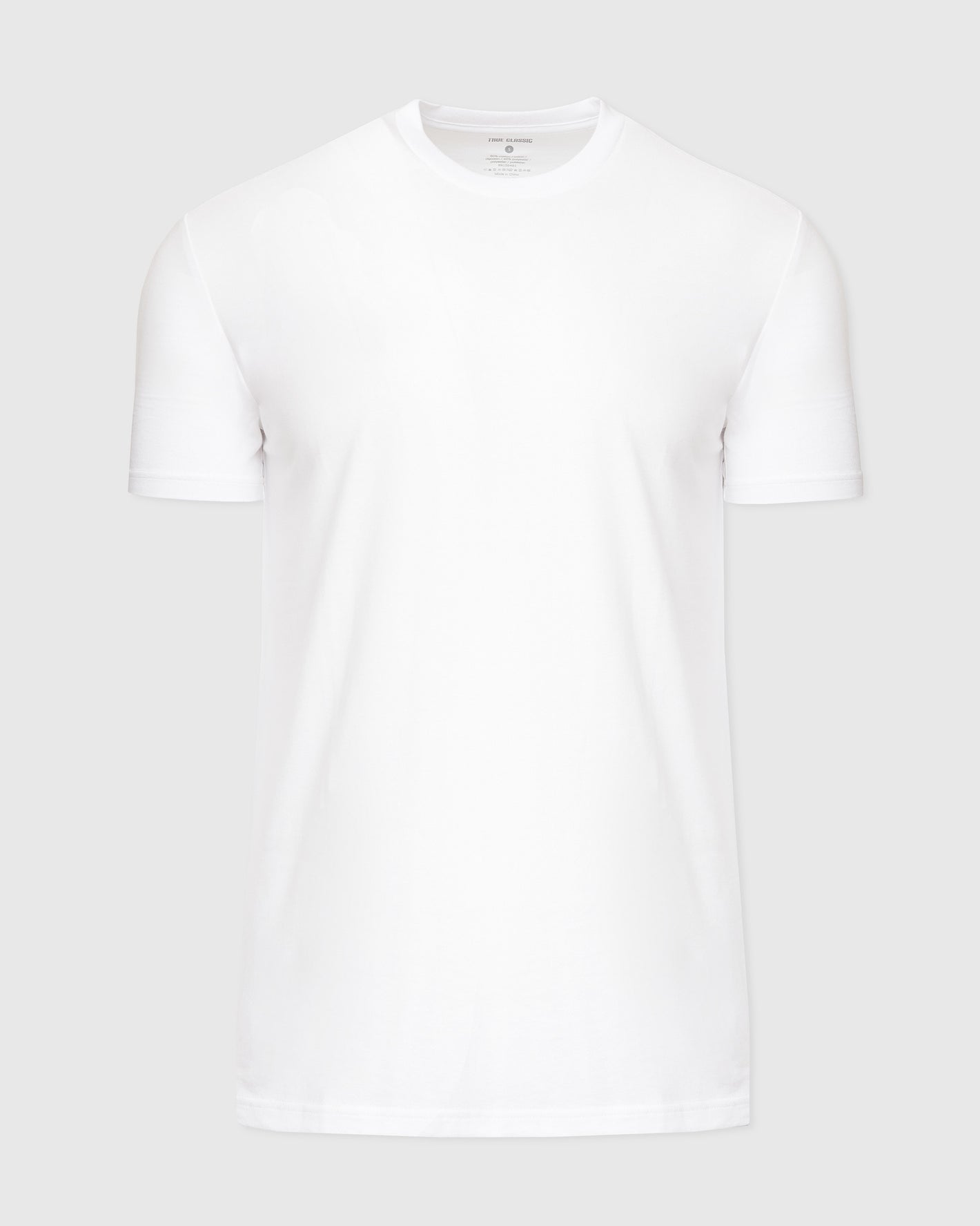 White Tall Active Crew Neck 2.0 T-shirt on light gray background.