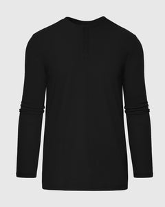 True ClassicBlack Long Sleeve Tall Classic Henley