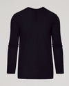 Black Tall Classic Long Sleeve Henley with button placket for taller frames.