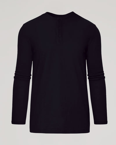 Henley à manches longues classique grand - Black