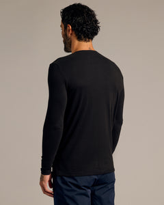 True ClassicBlack Long Sleeve Tall Classic Henley