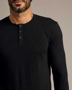 True ClassicBlack Long Sleeve Tall Classic Henley