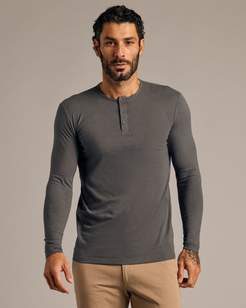 Carbon Long Sleeve Tall Classic Henley