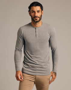 True ClassicHeather Gray Long Sleeve Tall Classic Henley