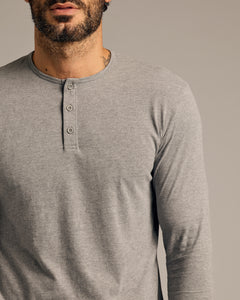 True ClassicHeather Gray Long Sleeve Tall Classic Henley