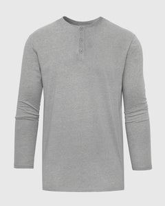 True ClassicHeather Gray Long Sleeve Tall Classic Henley