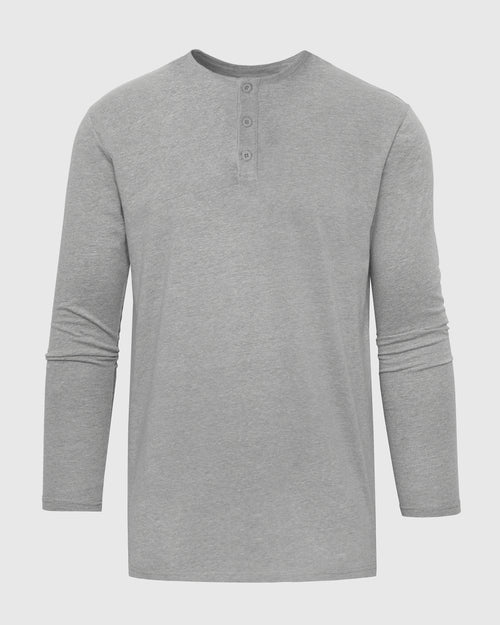 Heather Gray Long Sleeve Tall Classic Henley