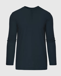 True ClassicNavy Long Sleeve Tall Classic Henley