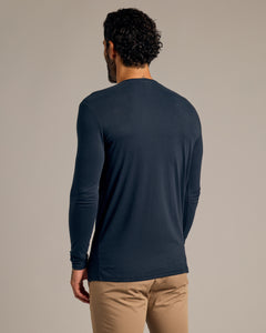 True ClassicNavy Long Sleeve Tall Classic Henley