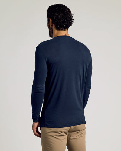 Henley à manches longues classique grand - Navy