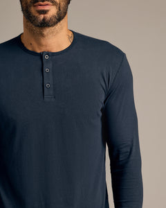 True ClassicNavy Long Sleeve Tall Classic Henley