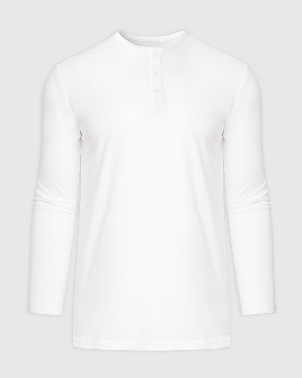 White Long Sleeve Tall Classic Henley