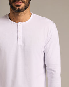 True ClassicWhite Long Sleeve Tall Classic Henley