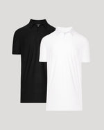 Black & White Tall Active Polo 2-Pack