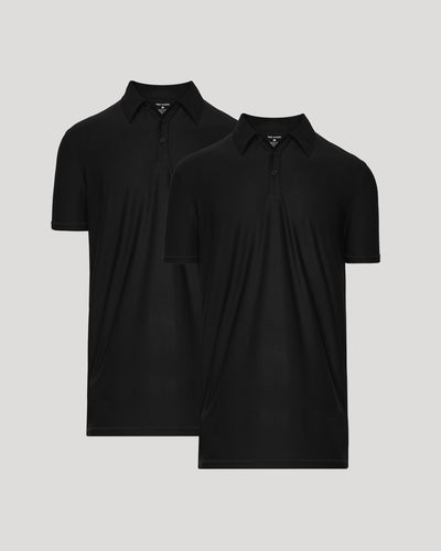 Black Tall Active Polo 2-Pack