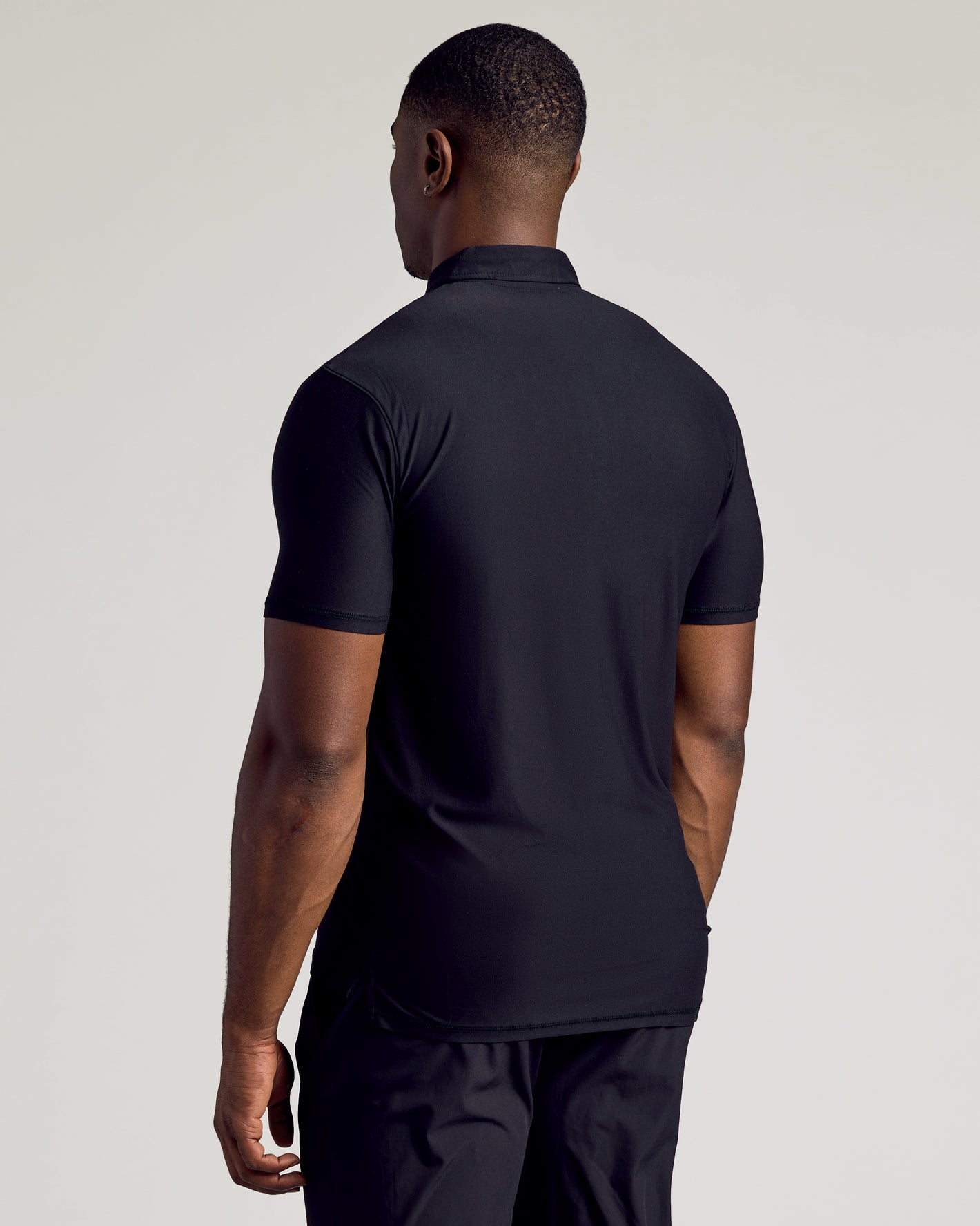 Man in Black Tall Active Polo 3-Pack, snug fit.