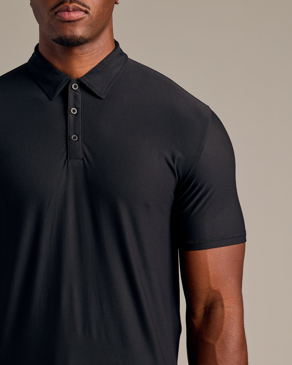 Black Short Sleeve Tall Active Polo