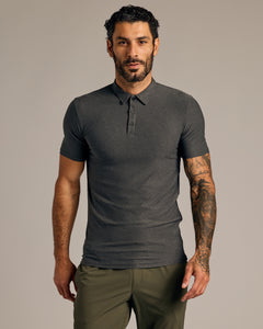 True ClassicCharcoal Heather Gray Short Sleeve Tall Active Polo