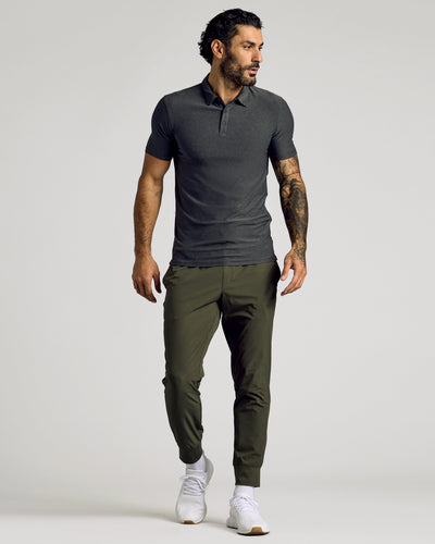 Tall Active Polo - Charcoal Heather Gray