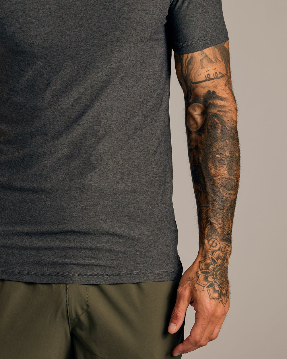 Charcoal Heather Gray Short Sleeve Tall Active Polo