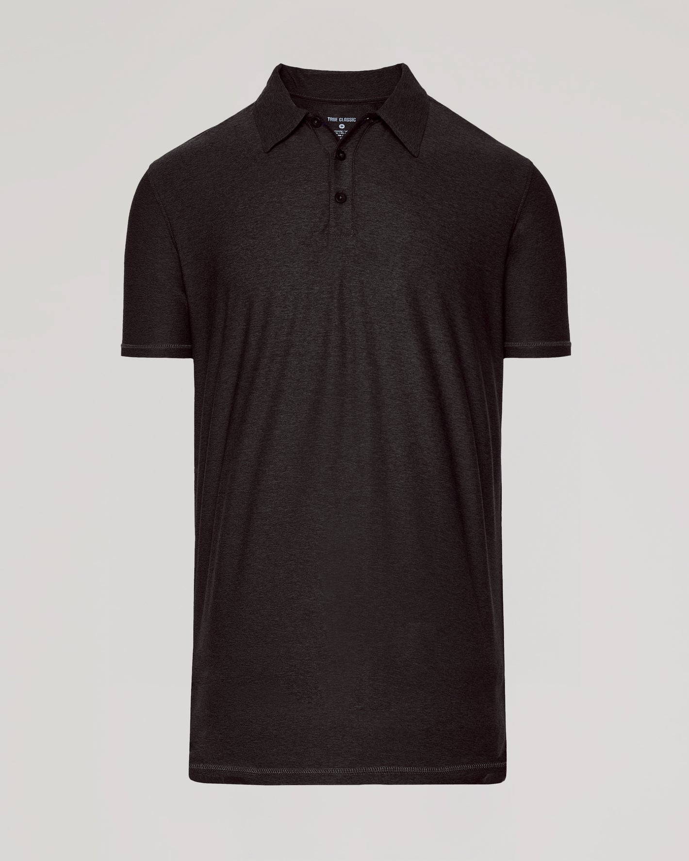 Dark Heather Cocoa Short Sleeve Tall Active Polo on neutral backdrop.