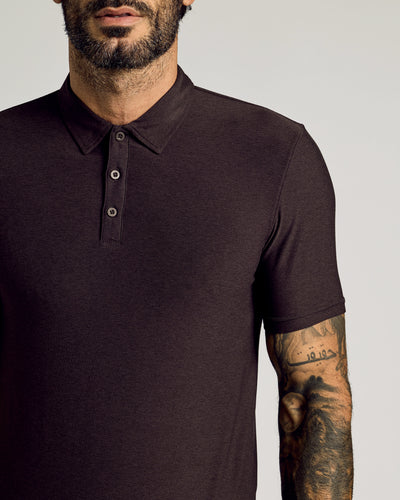 Tall Active Polo - Dark Heather Cocoa