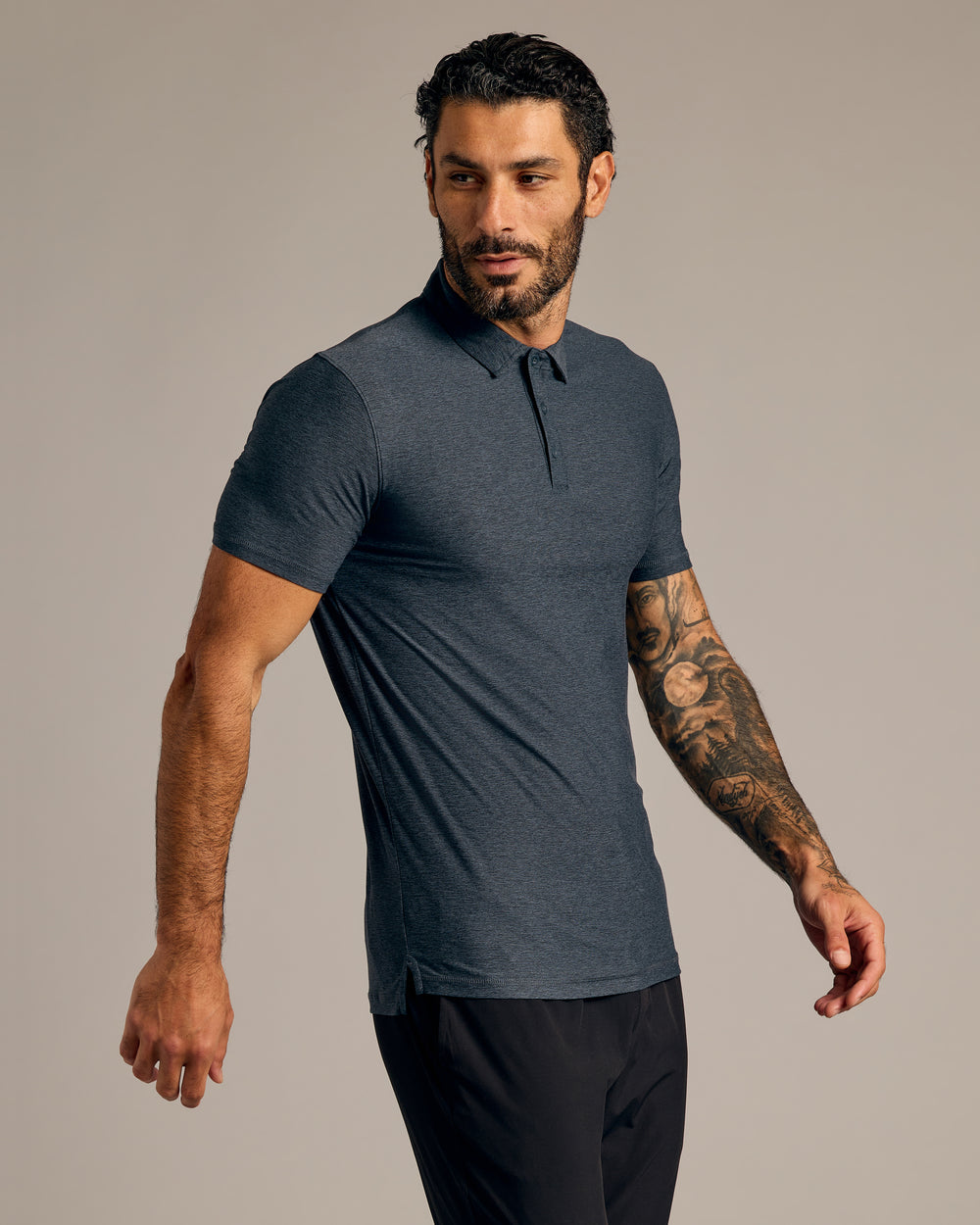 Dark Heather Fiord Short Sleeve Tall Active Polo