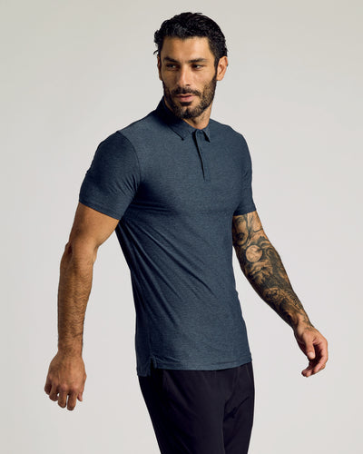 Tall Active Polo - Dark Heather Fiord