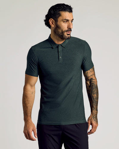 Tall Active Polo - Dark Heather Forest