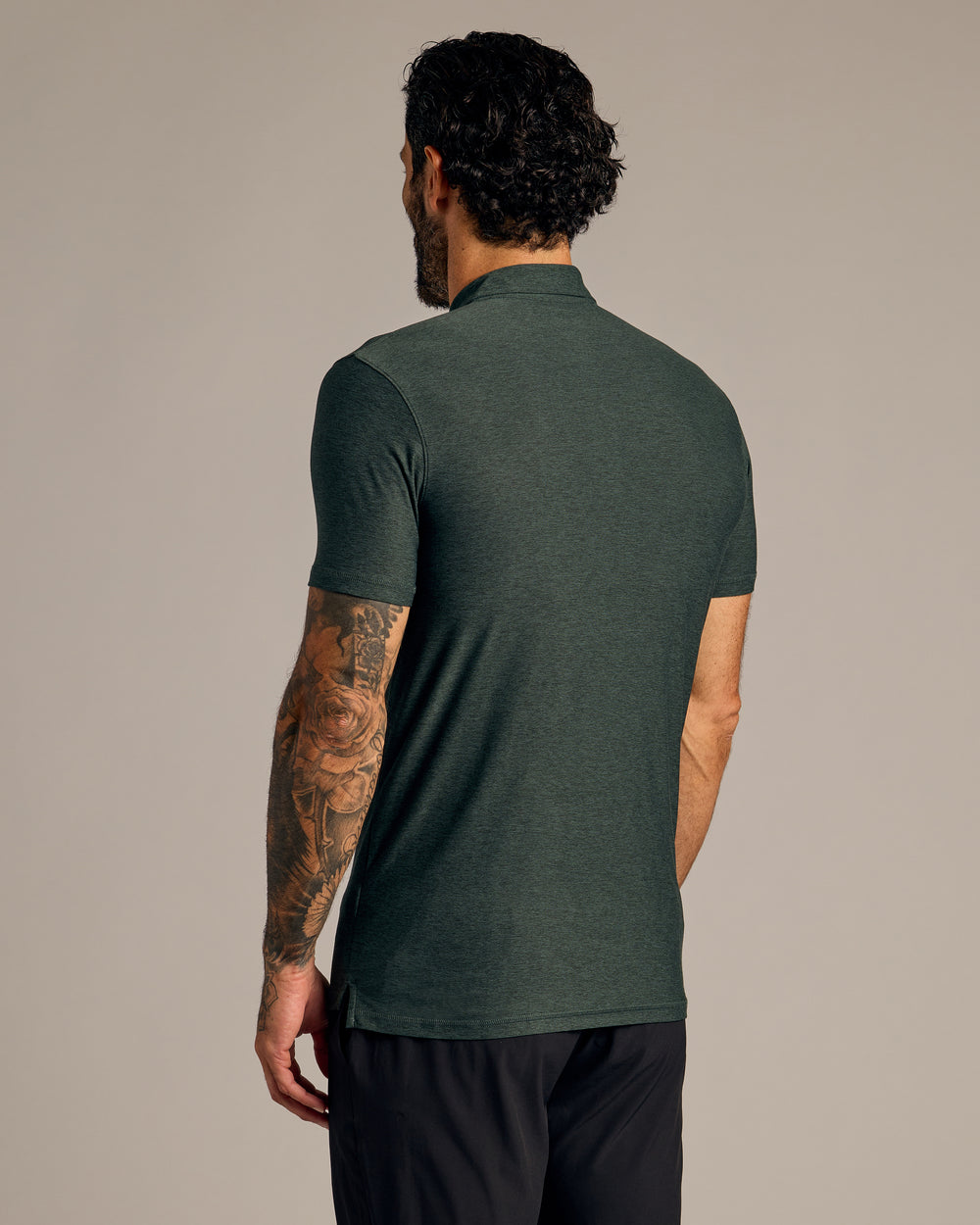 Dark Heather Forest Short Sleeve Tall Active Polo