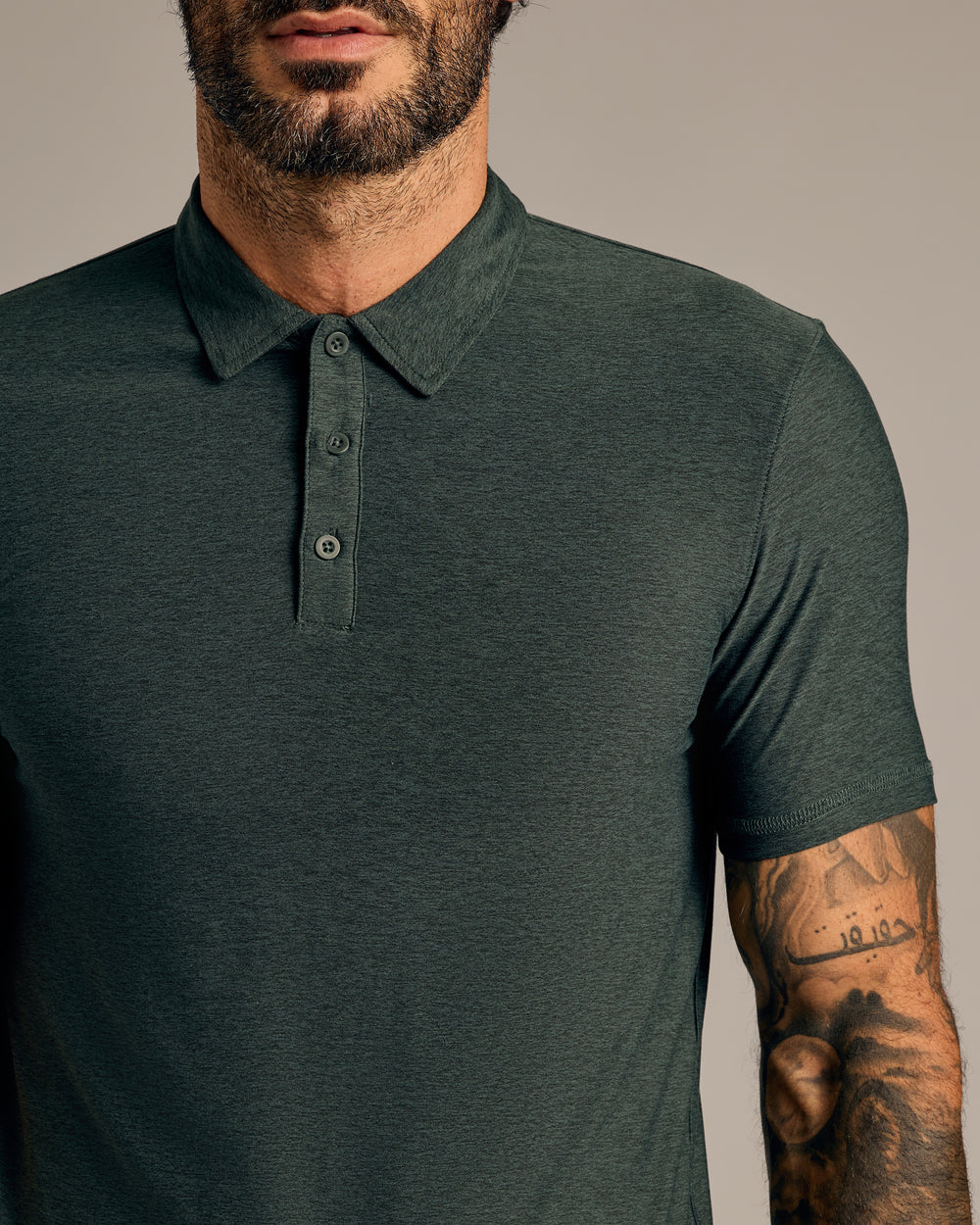 Dark Heather Forest Short Sleeve Tall Active Polo