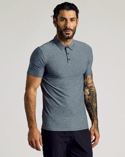 Tall Active Polo - Heather Navy