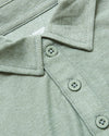 Lichen Short Sleeve Tall Active Polo collar detail with buttons.