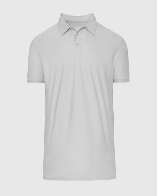 Light Heather Gray Short Sleeve Tall Active Polo