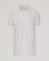 Light Heather Gray Short Sleeve Tall Active Polo with classic collar and placket.