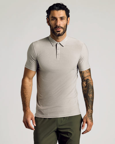 Tall Active Polo - Light Heather Gray