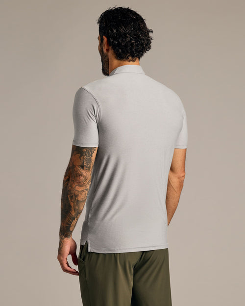 Light Heather Gray Short Sleeve Tall Active Polo