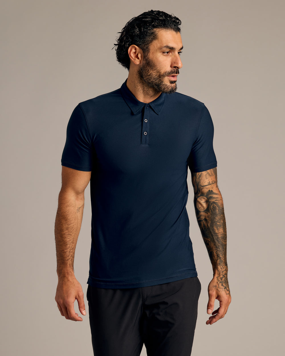 Navy Short Sleeve Tall Active Polo