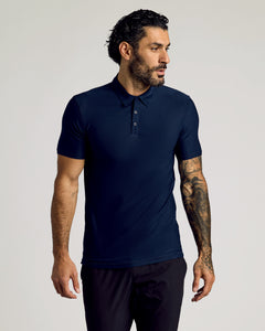 True ClassicNavy Short Sleeve Tall Active Polo