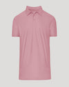 Quartz Rose Short Sleeve Tall Active Polo with fold-over collar and button placket.