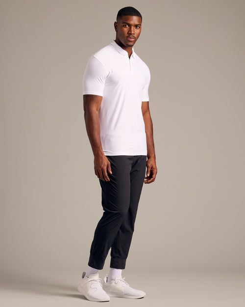 White Short Sleeve Tall Active Polo