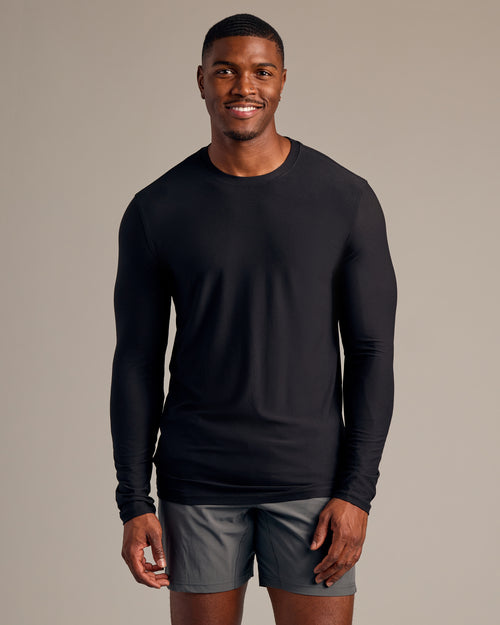 Black Long Sleeve Tall Active Crew