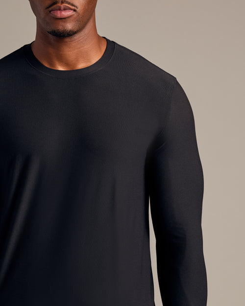 Black Long Sleeve Tall Active Crew